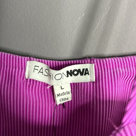 Fashion Nova Purple Ribbed Tank Dress Spaghetti Straps and Shelf Bra Size LG - Picture 4 of 8